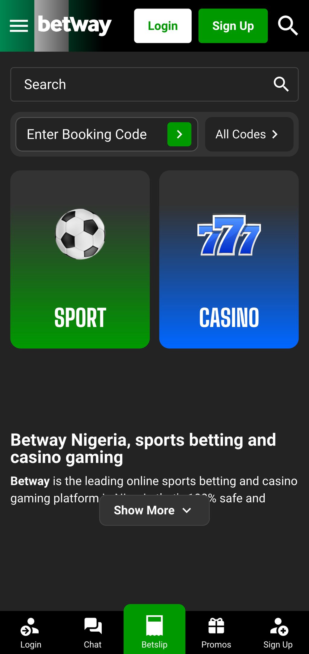 Betway Nigeria website
