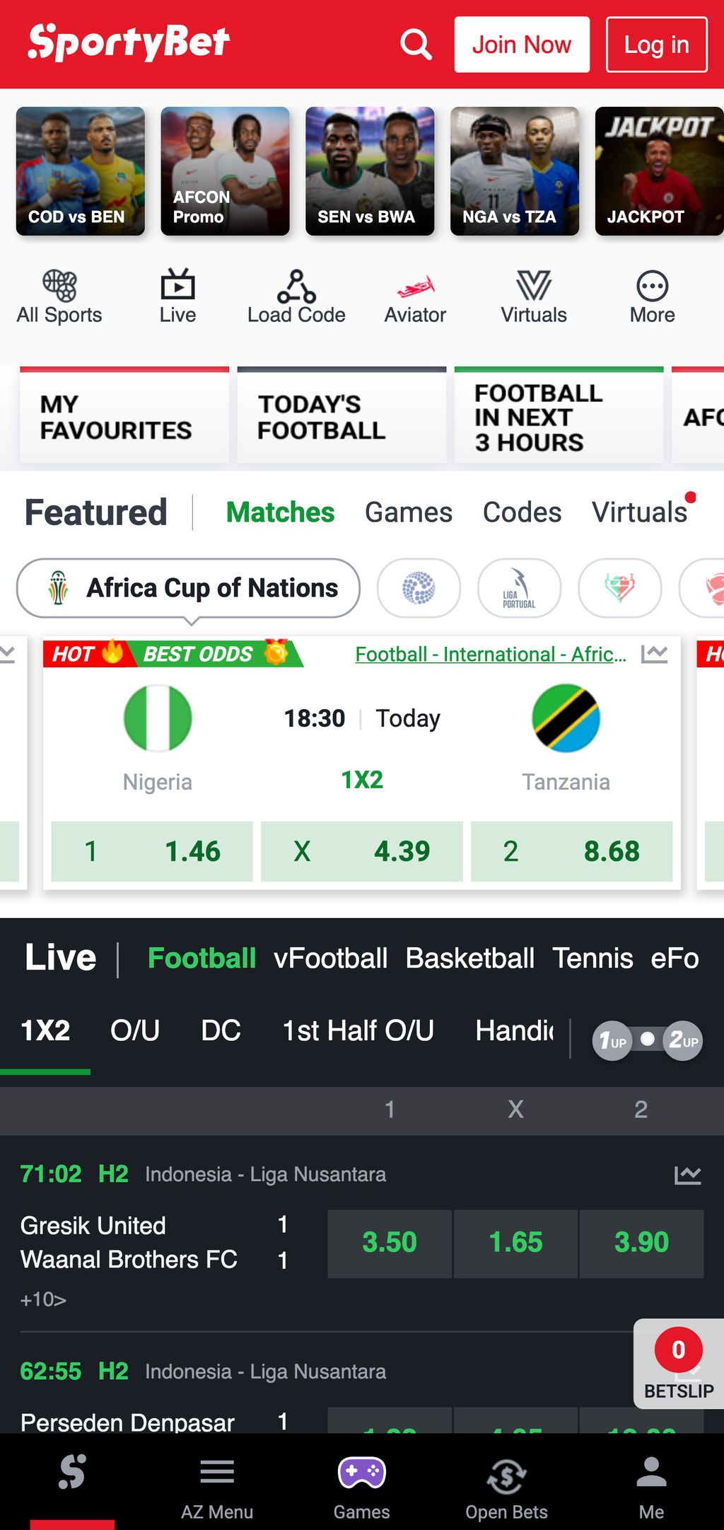 SportyBet Nigeria website